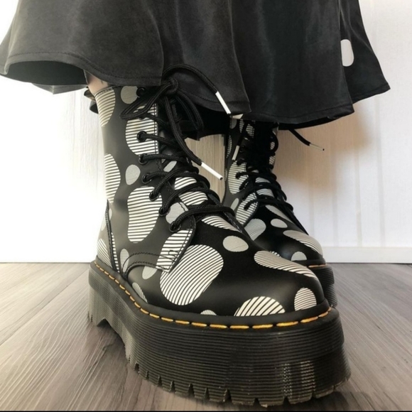 Dr Martens Jadon Polka Dot Platform Boot 6 - Picture 2 of 4